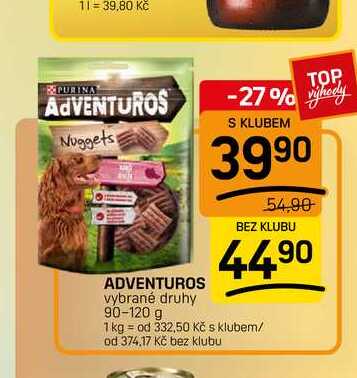 ADVENTUROS vybrané druhy 90-120 g