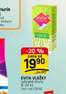 EVITA VLOŽKY vybrané druhy 9-20 ks FLOP TOP