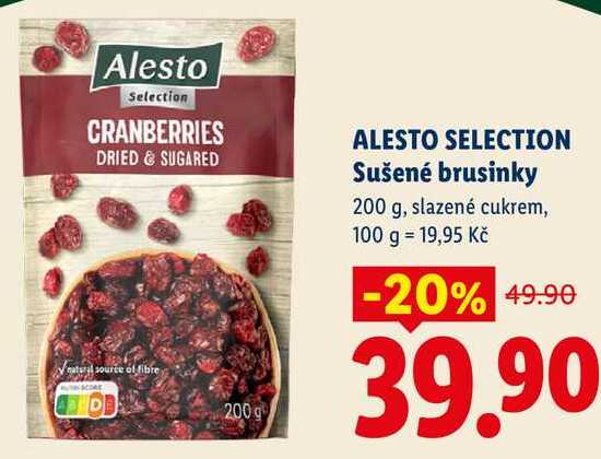 ALESTO SELECTION Sušené brusinky, 200 g