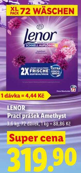 LENOR Prací prášek Amethyst, 3,6 kg/72 dávek Lidl