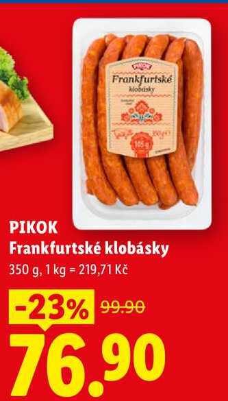 PIKOK Frankfurtské klobásky, 350 g