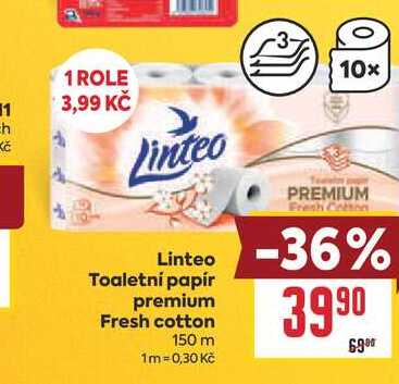 Linteo Toaletní papír premium Fresh cotton 150 m