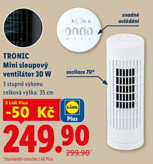 TRONIC Mini sloupový ventilátor 30 W