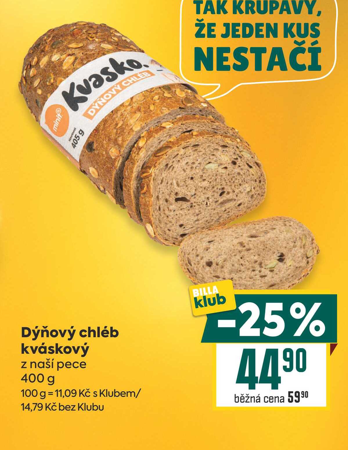 Dýňový chléb kváskový z naší pece 400 g 