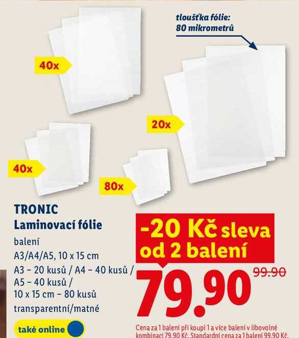 TRONIC Laminovací fólie