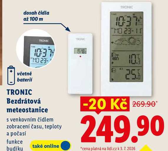 TRONIC Bezdrátová meteostanice