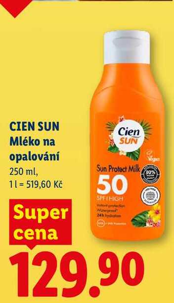 CIEN SUN Mléko na opalování, 250 ml Lidl