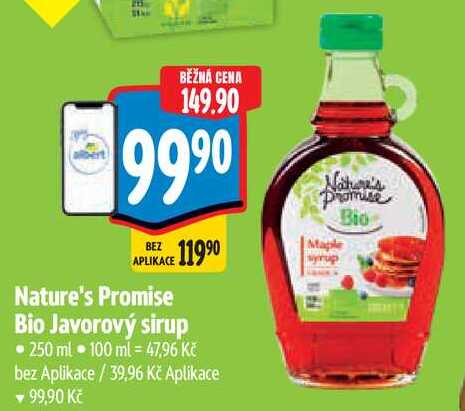 Nature's Promise Bio Javorový sirup, 250 ml