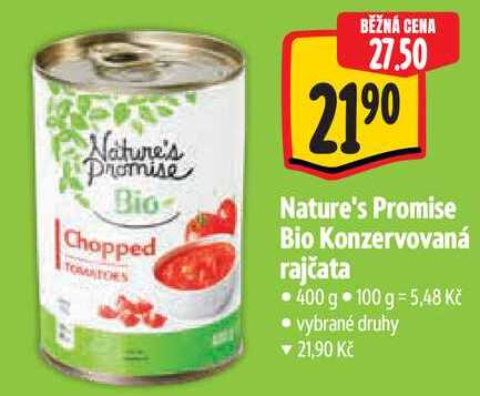 Nature's Promise Bio Konzervovaná rajčata, 400 g