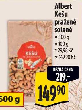 Albert Kešu pražené solené, 500 g