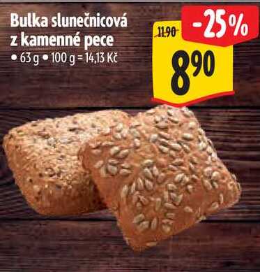 Bulka slunečnicová z kamenné pece, 63 g