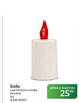 Solo Led hřbibitovní svíčka červená 1ks Tamda Foods