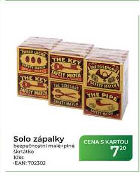 Solo zápalky bezpečnostní male+plnė škrtátko 10ks