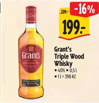 Grant's Triple Wood Whisky, 0,5 L