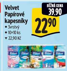 Velvet Papírové kapesníky, 10x 10 ks