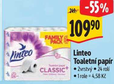 Linteo Toaletní papír, 24 rolí