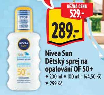 Nivea Sun Dětský sprej na opalování OF 50+, 200 ml Albert