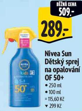Nivea Sun Dětský sprej na opalování OF 50+, 250 ml Albert