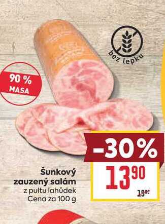 Šunkový zauzený salám z pultu lahůdek Cena za 100 g