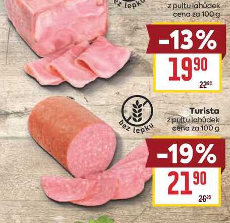 Turista z pultu lahůdek cena za 100 g