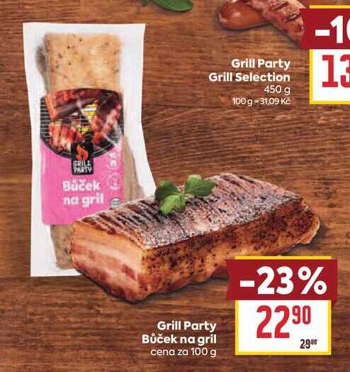 Grill Party Bůček na gril cena za 100 g