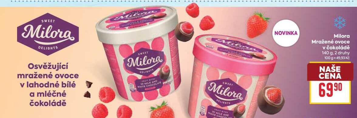 Milora Mražené ovoce v čokoládě 140 g