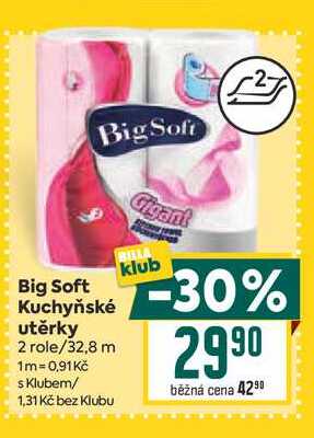 Big Soft Kuchyňské utěrky 2 role BILLA