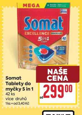 Somat Tablety do myčky 5 in 1 42 ks BILLA