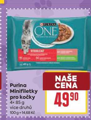 Purina Minifiletky pro kočky 4× 85 g 