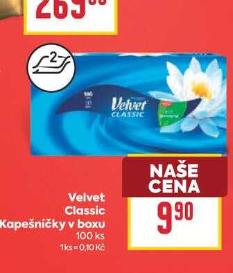 Velvet Classic Kapešníčky v boxu 100 ks