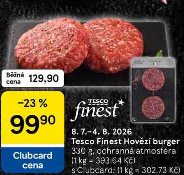 Tesco Finest Hovězí burger, 330 g