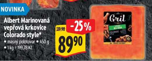 Albert Marinovaná vepřová krkovice Colorado style, 450 g