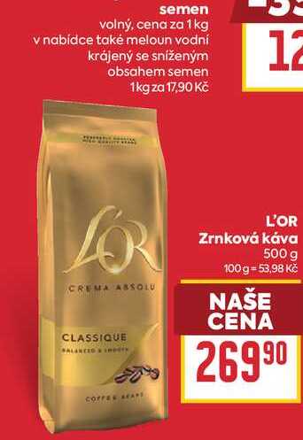 L'OR Zrnková káva 500 g 