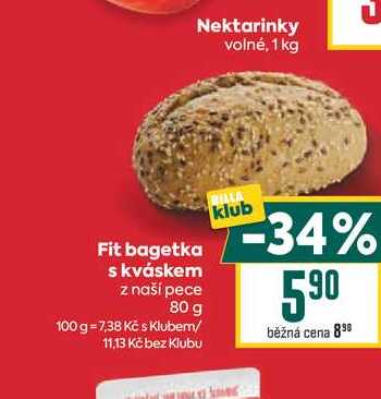 Fit bagetka s kváskem z naší pece 80 g