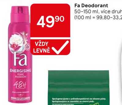 Fa Deodorant, 50-150 ml, více druhů Tesco