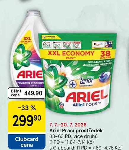 Ariel Prací prostředek, 38-63 PD, více druhů