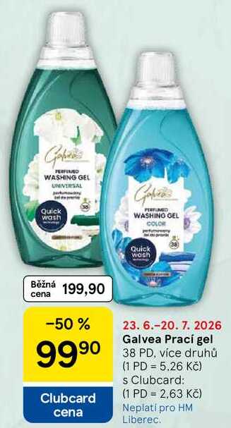 Galvea Prací gel, 38 PD, více druhů Tesco