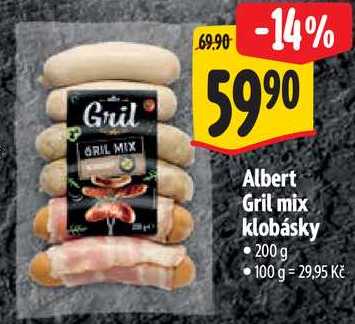 Albert Gril mix klobásky, 200 g
