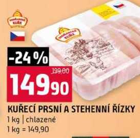 KUŘECÍ PRSNÍ A STEHENNÍ ŘÍZKY 1 kg chlazené