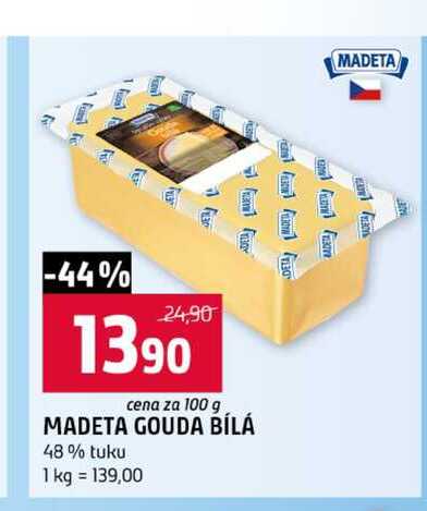 MADETA GOUDA BÍLÁ 48% tuku 100g