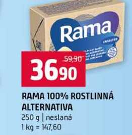 RAMA 100% ROSTLINNÁ ALTERNATIVA 250 g neslaná