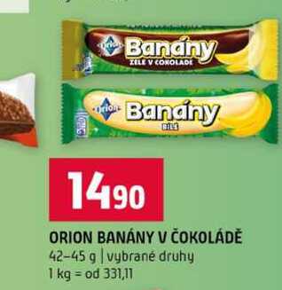 ORION BANÁNY V ČOKOLÁDĚ 42-45 g vybrané druhy