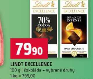 LINDT EXCELLENCE 100 g čokoláda vybrané druhy