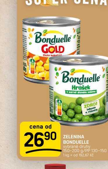 ZELENINA BONDUELLE vybrané druhy 150-200 g/PP 130-150 g