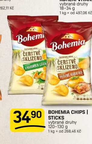 BOHEMIA CHIPS | STICKS vybrané druhy 120-130 g