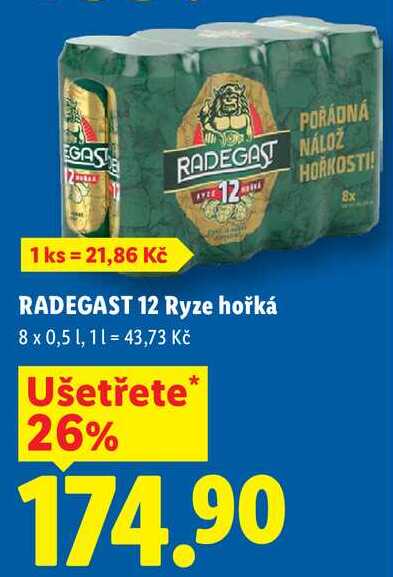 RADEGAST 12 Ryze hořká, 8 x 0,5 1