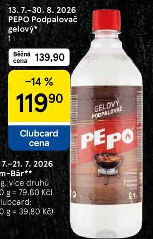 PEPO Podpalovač gelový, 1 l Tesco
