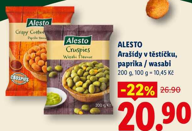 ALESTO Arašídy v těstíčku, paprika / wasabi, 200 g