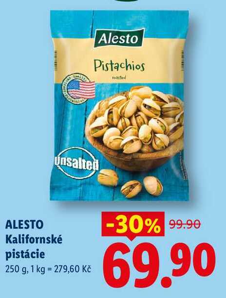 ALESTO Kalifornské pistácie, 250 g