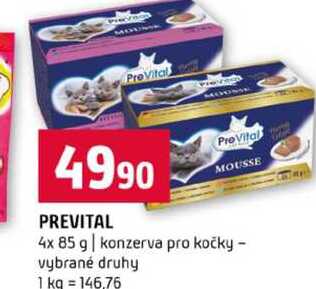 PREVITAL 4x 85 g konzerva pro kočky vybrané druhy 